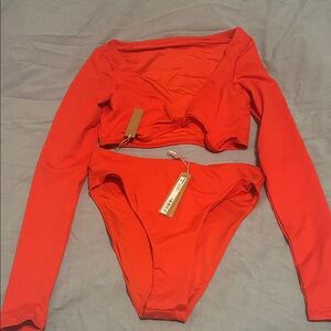 Skims Vibrant Red Bikini Set
